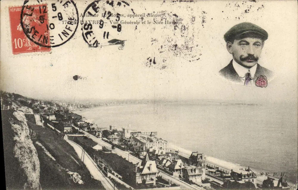Flieger L. Lotton, Flugzeug Blériot — Allgemeiner Blick und der Havre von Nice — Ausgabe E.P.H. - Vorderseite
