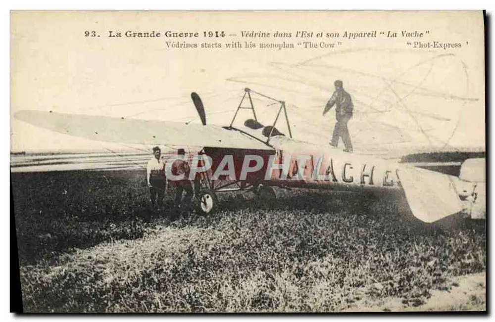 Védrine im Osten und sein Flugzeug "La Vache" — Der Große Krieg 1914 — Verlag: Phot-Express - Vorderseite