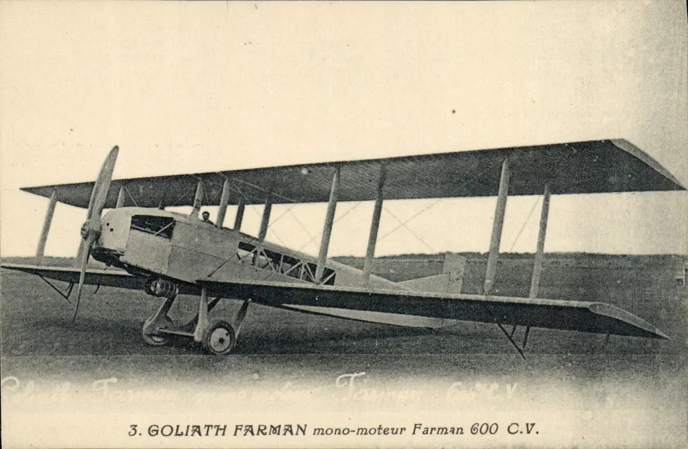 Biplan Goliath Farman Ein-Motor-Farman 600 C.V. — Foto. A. Bardou, R. de la Vallière — n°3 - Vorderseite
