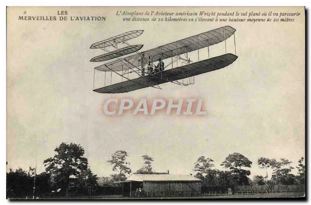 Das Flugzeug des amerikanischen Fliegers Wright — Gleitflug — Serie 'Wunder der Luftfahrt' Nr. 6 - Vorderseite
