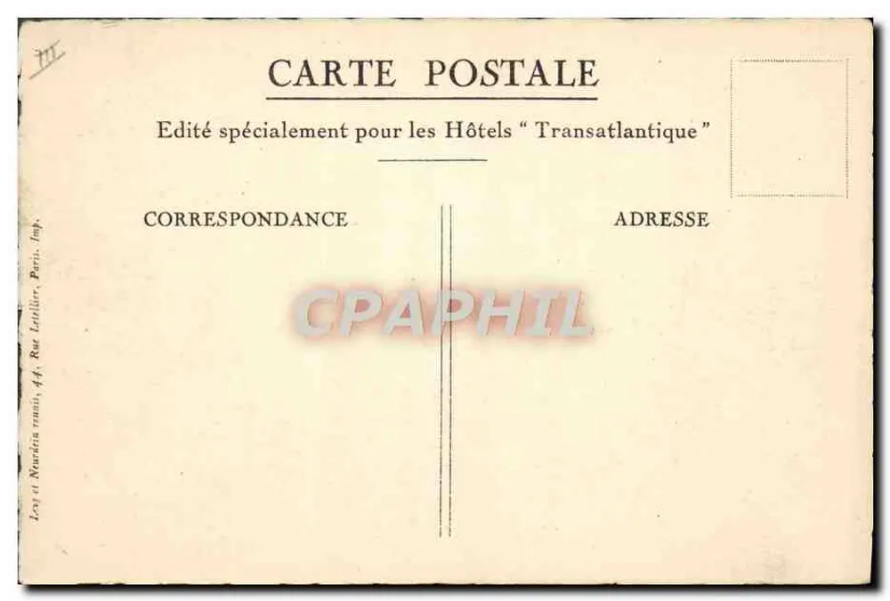 Grand Erg-Tour — Mittagspause — Speziell für die Hotels "Transatlantique" herausgegeben - Rückseite