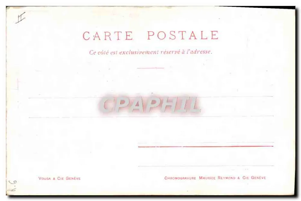 Place Neuve — Genebra — desenho de L.J. Rednoute - Verso