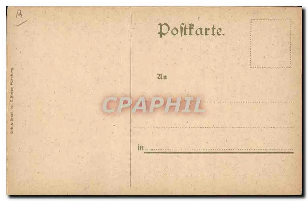 A bênção do padeiro — caricatura histórica — Lith & Druck von E. Hrader, Nuremberg - Verso