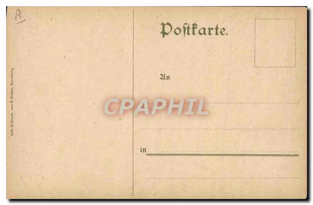 Scena uliczna z groźną kobietą — karikatura — Lith. & Druck von E. Nider, Nürnberg - Rewers