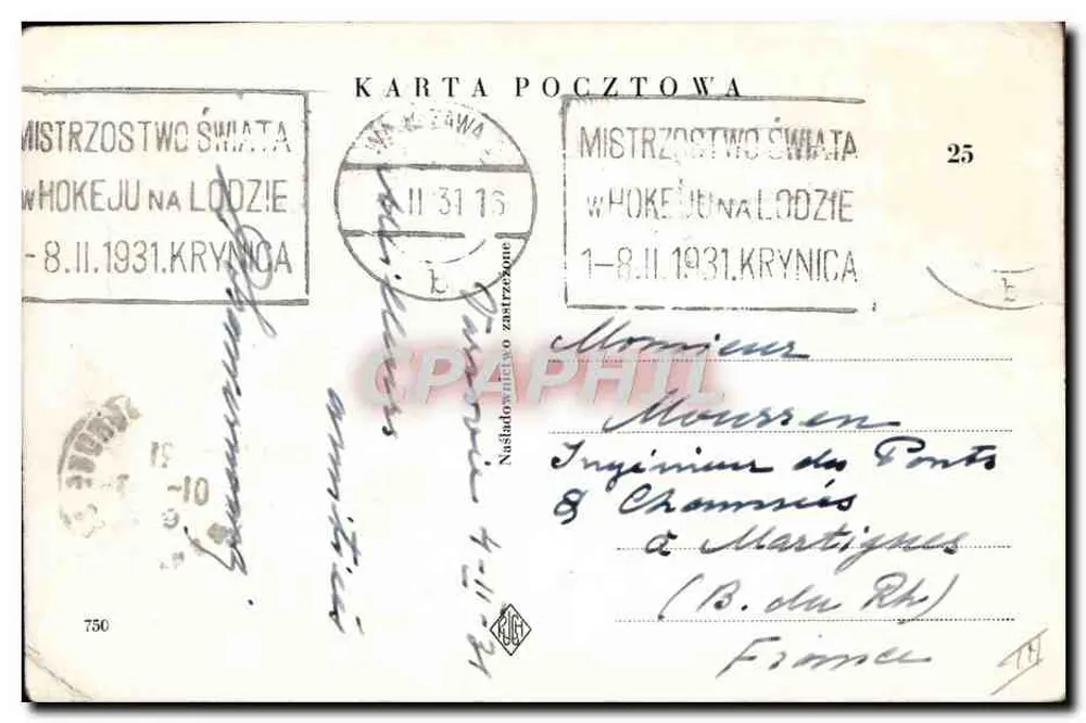 Straßenszene in Warschau — Kraków pod Rakietem — Zeichnung von B. Kopczyński - Rückseite