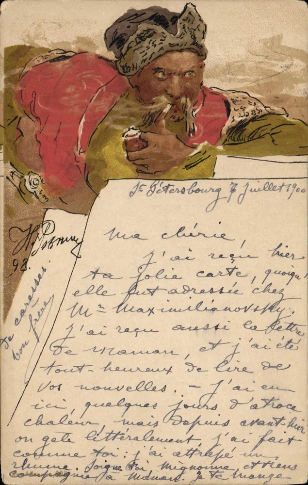 Mężczyzna w turbanie — ilustracja — H. Pommny, n°98 - Awers