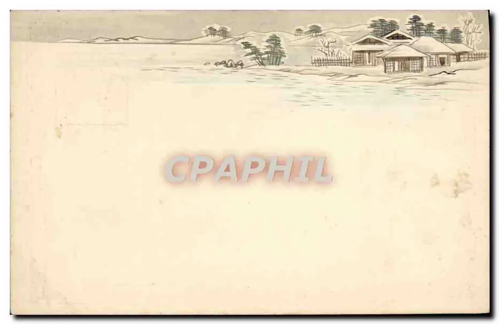 Winterlandschaft — Schneedecke über Häusern — Union Postale Universelle, Livron - Vorderseite