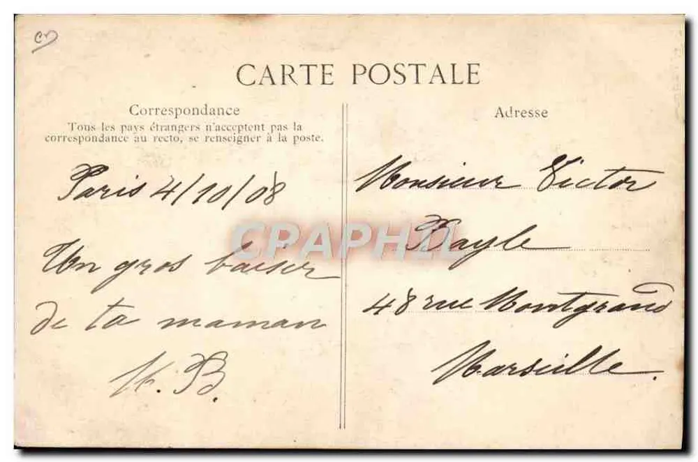 Aviation — Erster Flug des Aéronaef "Malécot" — Issy-les-Moulineaux — 20. August 1908 — Verlag ELD - Rückseite
