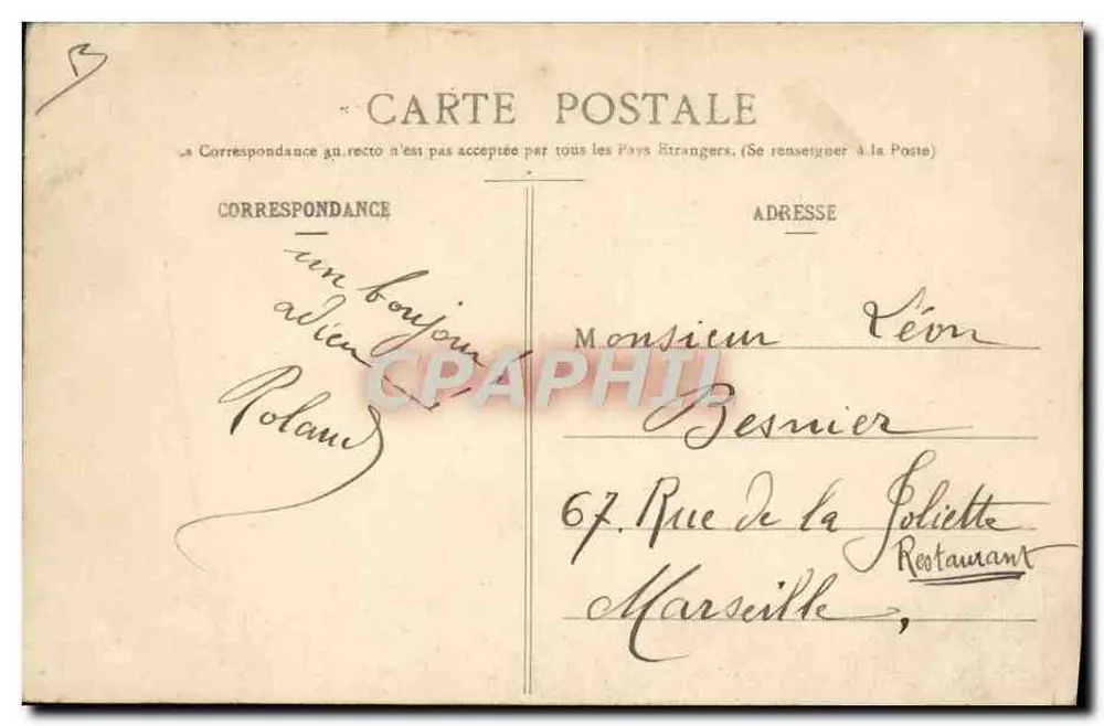 L'Aéronaft Malécot, 1000 m.c. - Motor Buchet 24 PS — Verlag J.H. - Rückseite