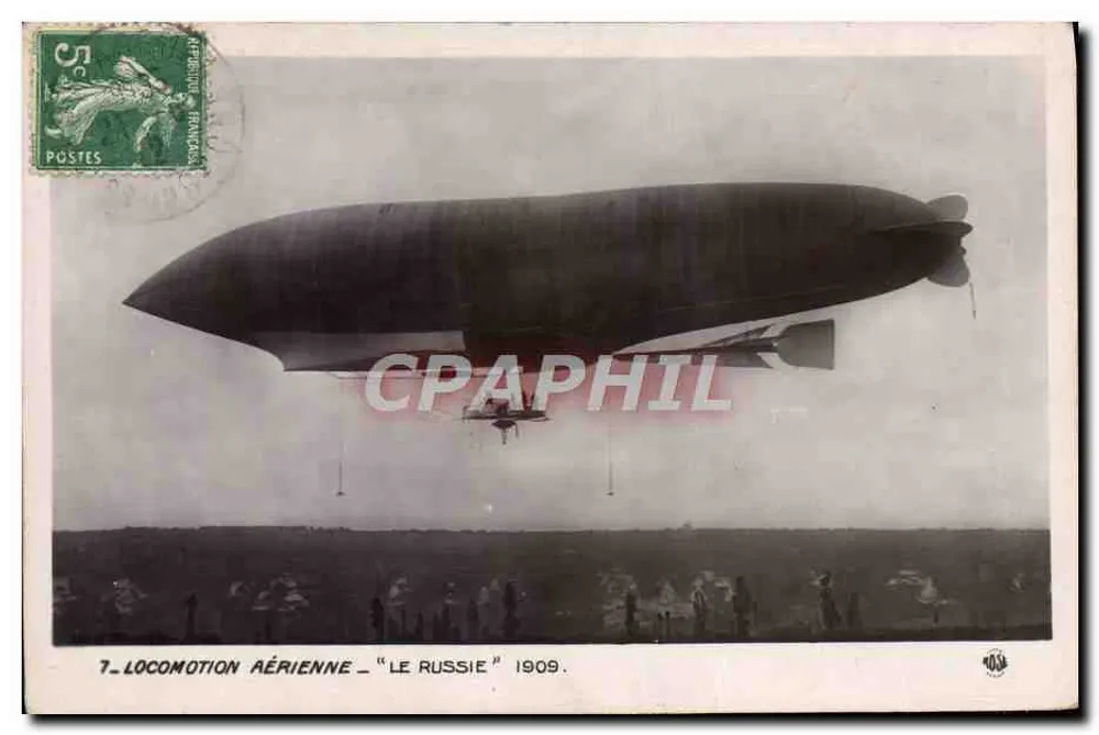 Locomoção aérea — "Le Russie" 1909 — Editor não identificado - Frente