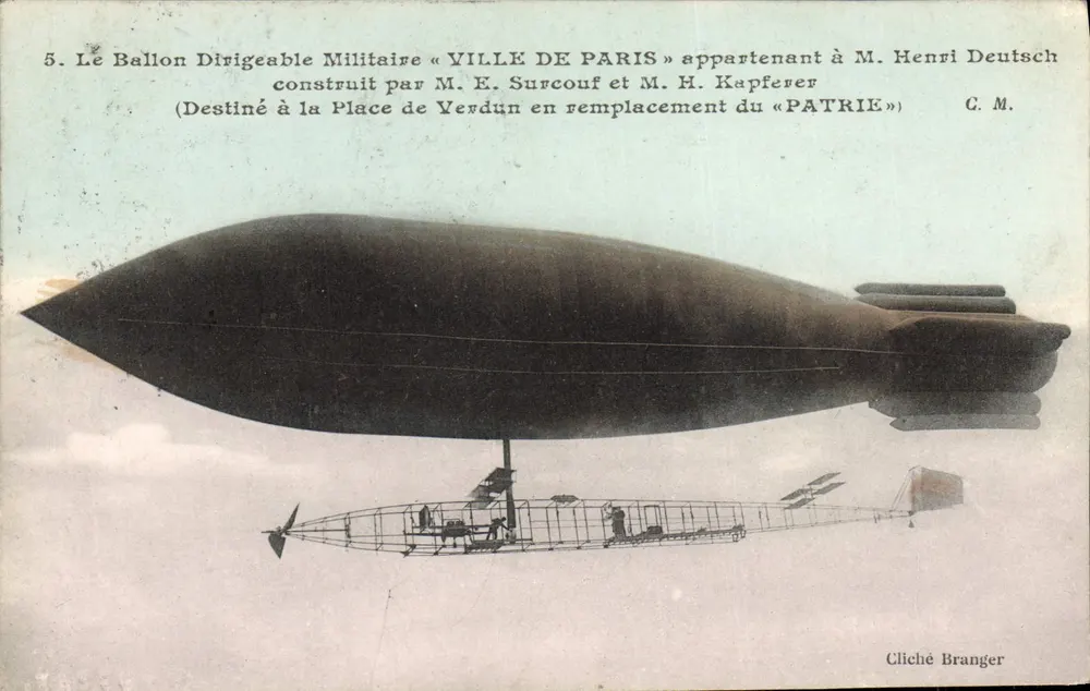 Militärischer Luftschiff « VILLE DE PARIS » — gehört Herrn Henri Deutsch — Cliché Branger - Vorderseite