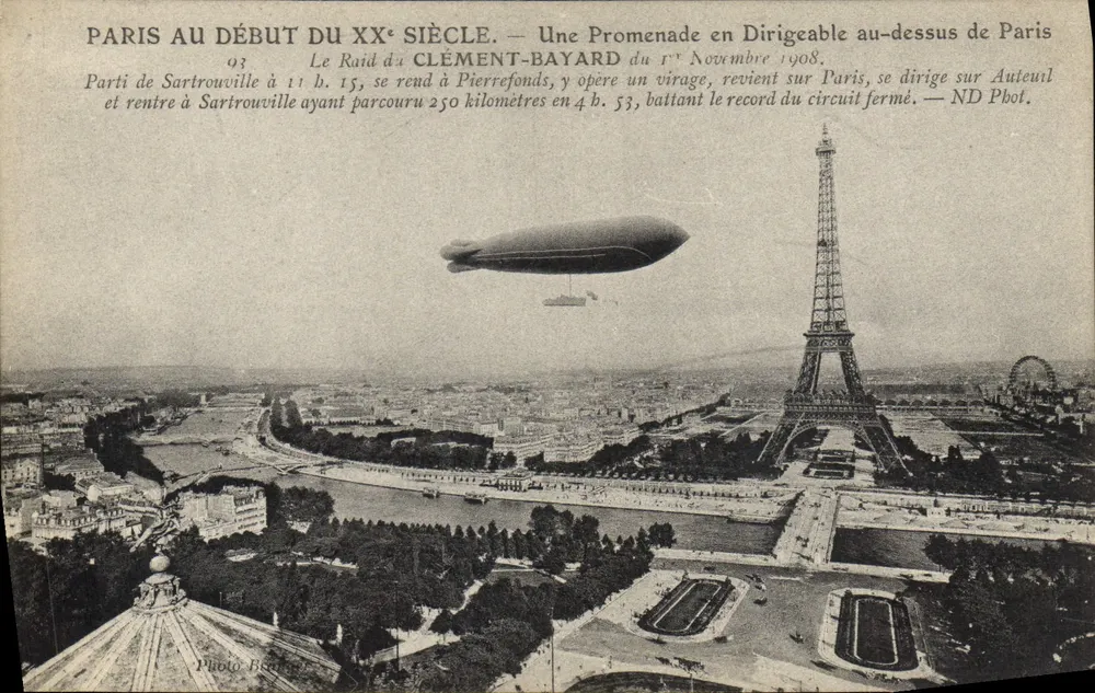 Parigi all'inizio del XX secolo — Una passeggiata in mongolfiera sopra Parigi — Foto Béchard - Recto
