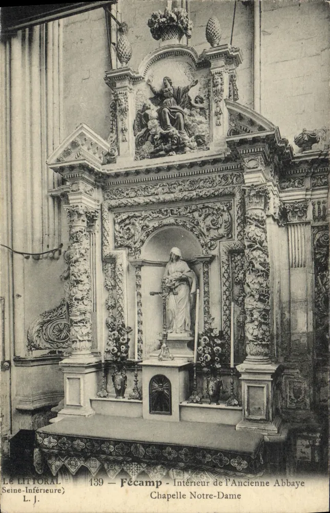 Fécamp — Innenansicht der alten Abtei-Kapelle Notre-Dame — L. J. n°139 - Vorderseite