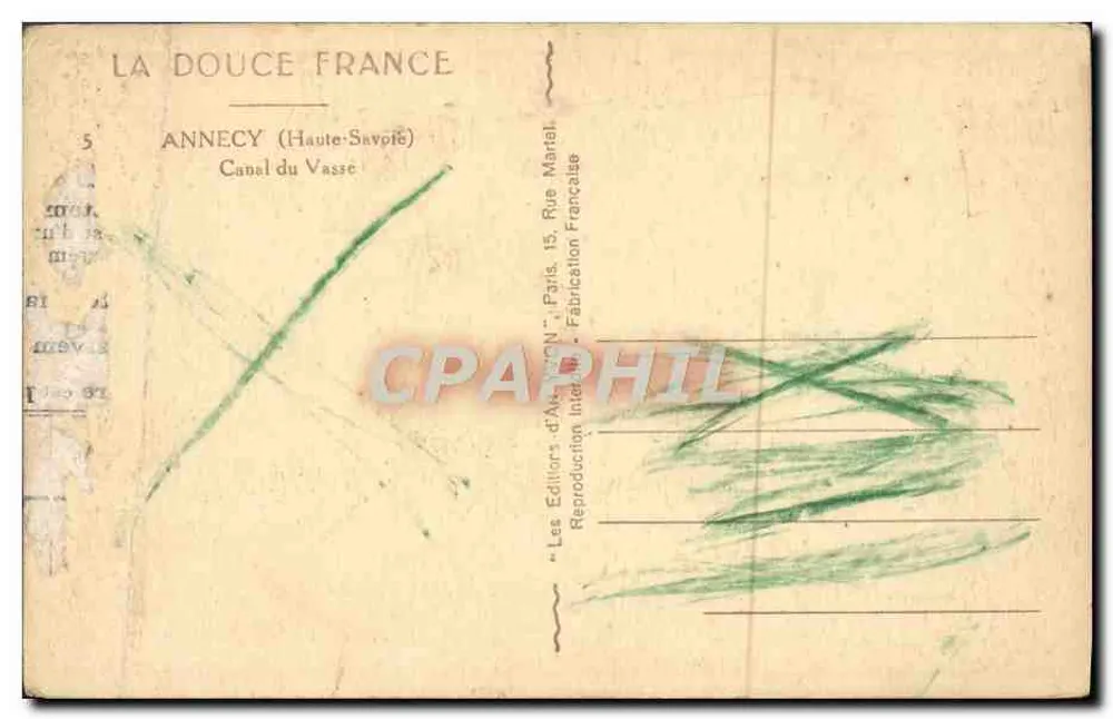 Annecy — Canal du Vasse — Les Éditions d'Annecy - Rückseite