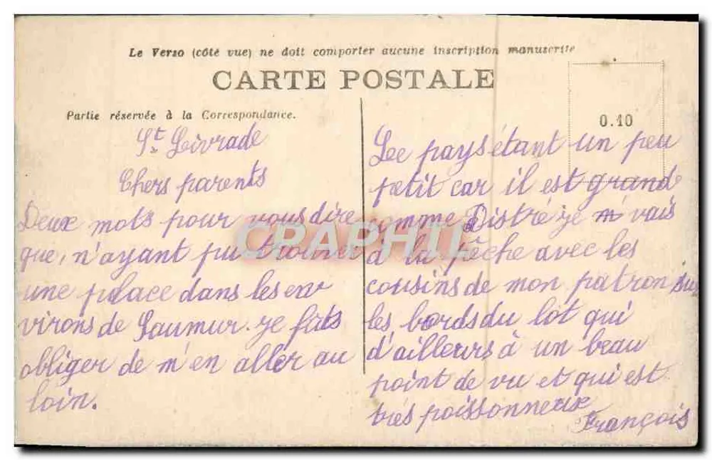 Ste-Livrade — As margens do Lot — Editor: V. Léger - Verso