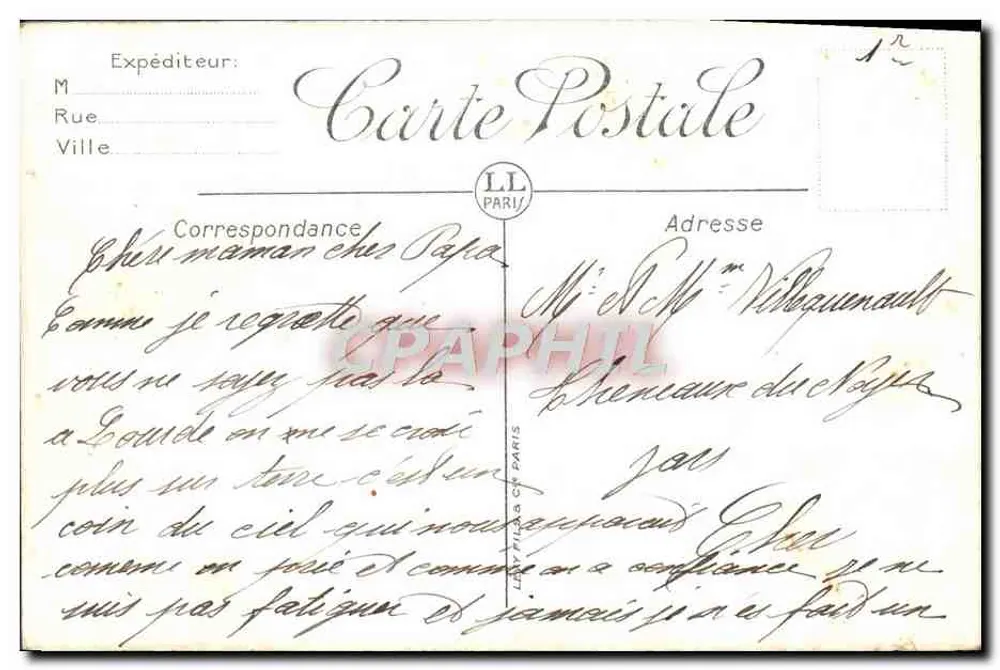 Lourdes — A Basílica e o Gave — LL. n°246 - Verso