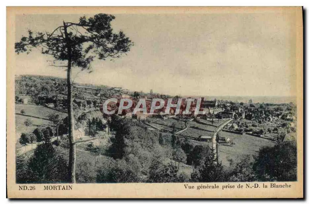 Mortain — Vista geral tirada da N.-D. la Blanche — CI des Arts Pâtimécaniques, Paris - Frente