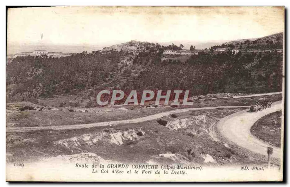 Route de la Grande Corniche (Alpes-Maritimes) — Col d'Eze und Fort de la Drette — ND. Phot. - Vorderseite