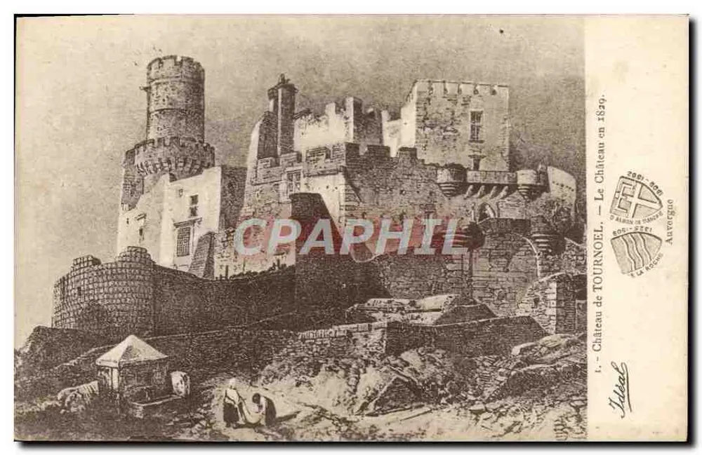 Schloss Tournœl — Das Schloss im Jahr 1829 — Idéal, Antargue - Vorderseite