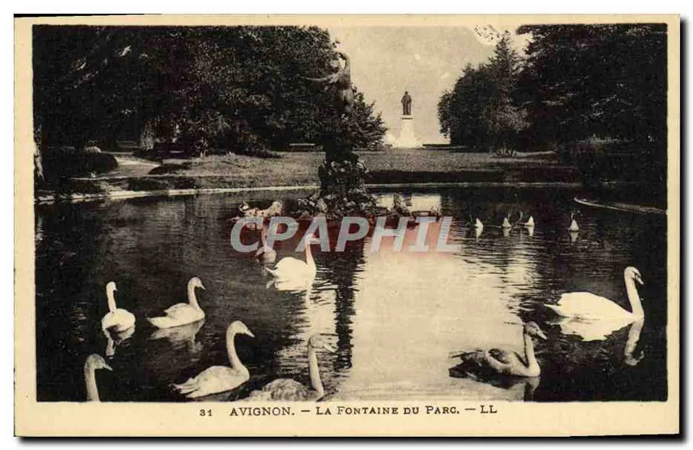 Avignon — Fontäne des Parks — LL - Vorderseite