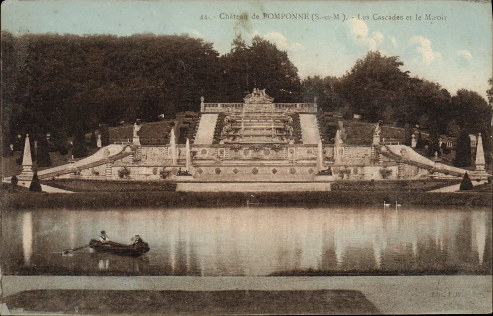 Schloss POMPONNE (S.-et-M.) — Die Wasserfälle und der Spiegel — Verlag J. P. - Vorderseite