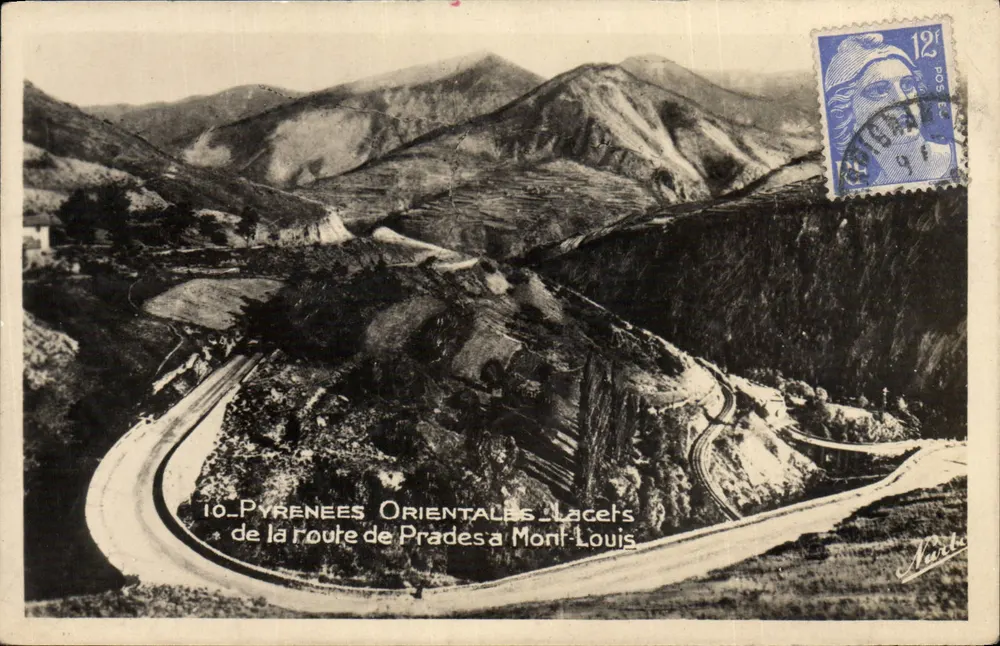 Pyrénées Orientales — Lacets de la route de Prades à Mont-Louis — Éditions NABRO, Toulouse - Vorderseite