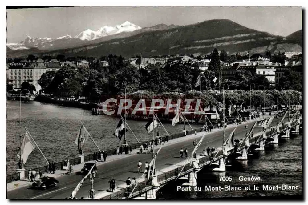 Ponte do Mont-Blanc e o Mont-Blanc — Genebra — 7005 - Frente