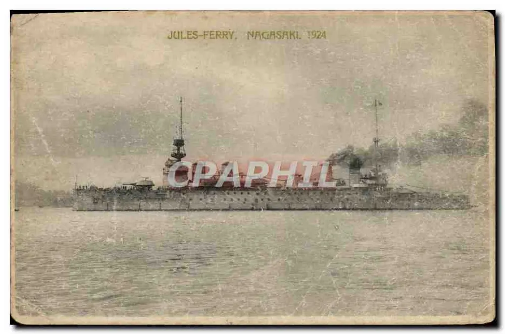 Navio de guerra em Nagasaki — Jules-Ferry, Nagasaki, 1924 - Frente