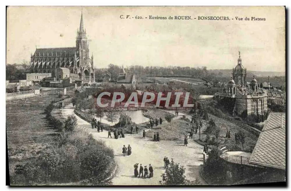 BONSECOURS — Vista del Plateau — C.V. 620 — Alrededor de ROUEN - Anverso