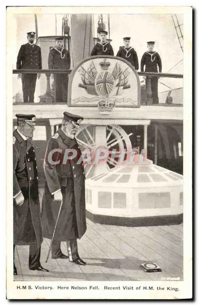 H.M.S. Victory — Aqui Nelson Caiu. Visita Recente de Sua Majestade o Rei — A Série Wellingboro - Frente