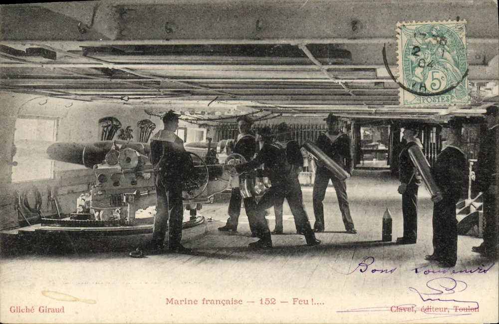 Marina francese — 152 — Feu !... — Gliché Giraud - Recto