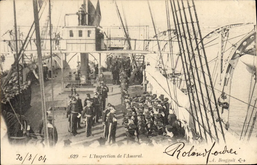 A Inspeção do Almirante — 629 — A. Bougault - Frente