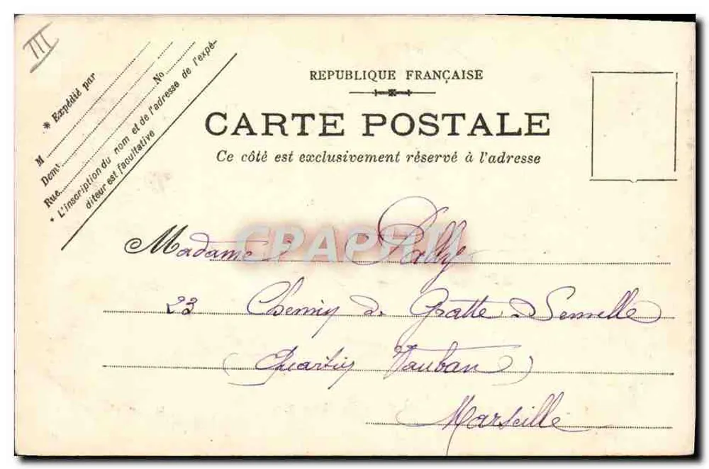 Escola de Artilharia — Marinha Militar Francesa — M. Bar, fototipia. Toulon - Verso