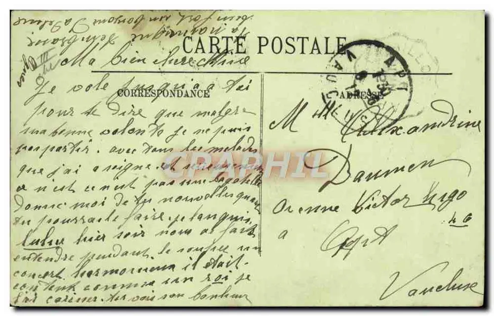 Herr DAUCOURT auf einem Blériot-Monoplan mit Viale 50 H.P.-Motor — Luftbild-Karte — unbekannter Verlag - Rückseite