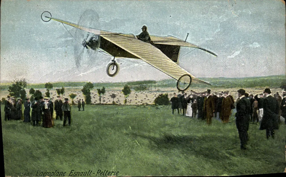 Das Flugzeug Esnault-Pelterie — Flug über freiem Feld — Verlag Lutins, Nr. 3488 - Vorderseite