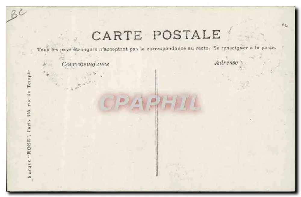 R. Sommer em seu biplano — Locomoção aérea — editor 'Rose', Paris - Verso