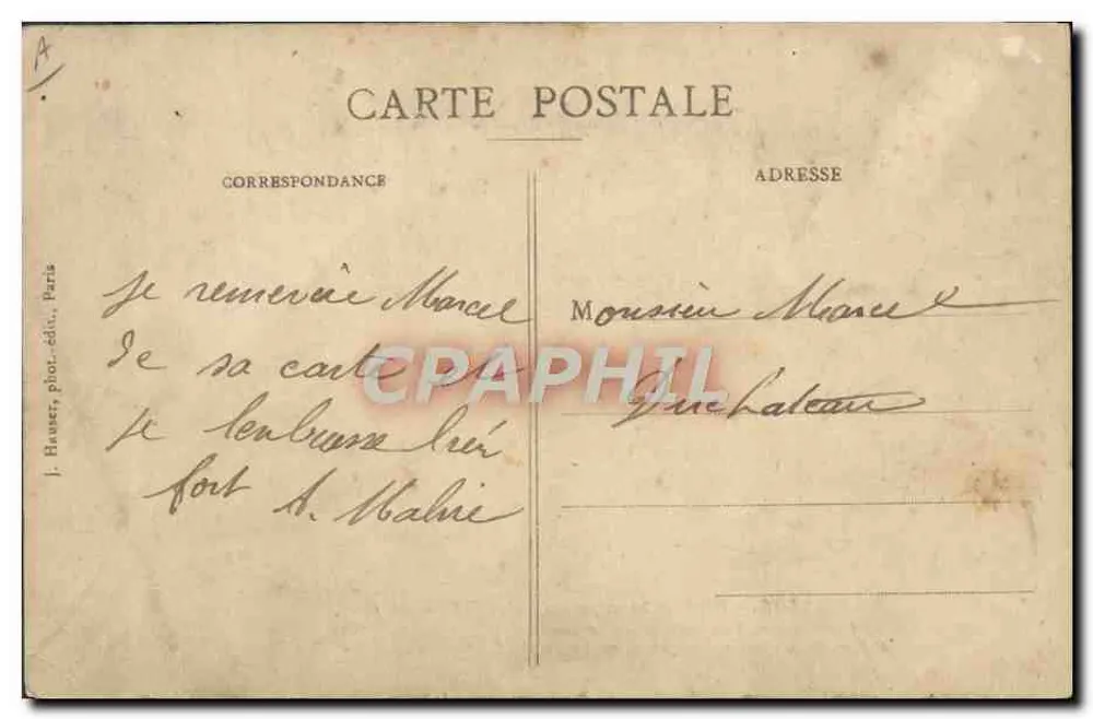 Biplano Martinet — Biplano H. Farman de Corrida — J. Hauser, fot.-edit., Paris - Verso