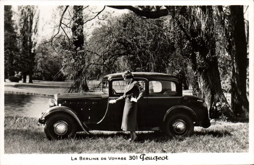 Die Reiseberline 301 Peugeot — Automobilwerbung — unbekannter Verleger, Seriennummer nicht sichtbar - Vorderseite