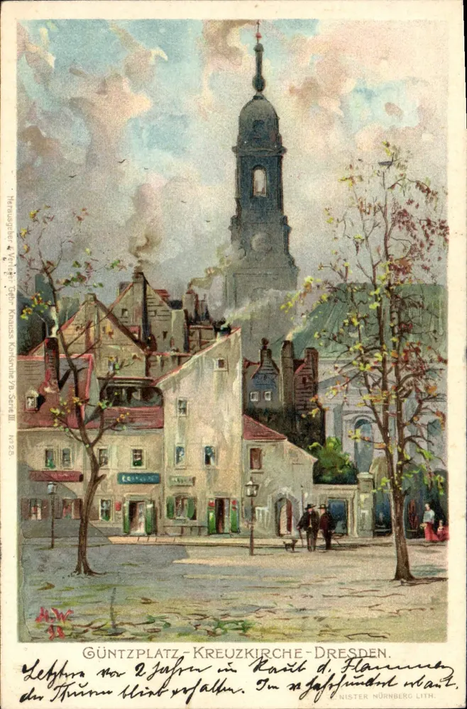 Güntzplatz - Kreuzkirche - Dresden — Hermagoras, Nister Nürnberg Lith. n° 326 - Vorderseite