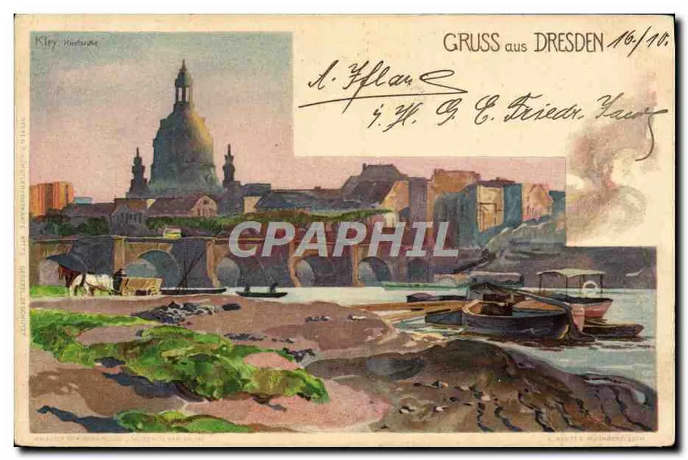 Kluy-Kreuzstraße — uitzicht op de kathedraal en brug — uitgever Kästner München-Lyon, nr. 10/10 - Voorkant
