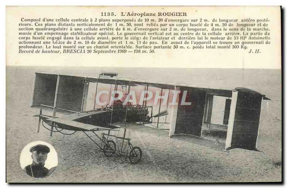 O Avião ROUGIER — Record de Altura Brescia 20 Setembro 1909 — J. II - Frente