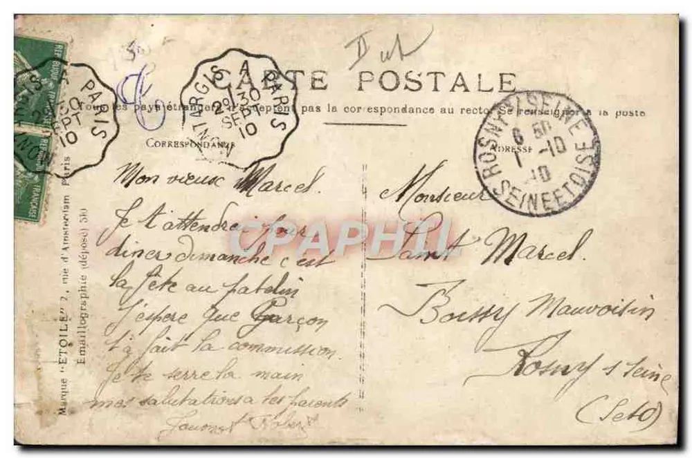 Henry Farman em seu avião — série 35 — editor não visível - Verso