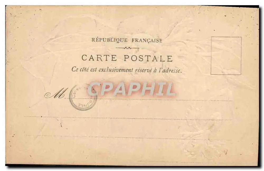 Flores de carthame — desenho a tinta e pastel — Carte postale française - Verso