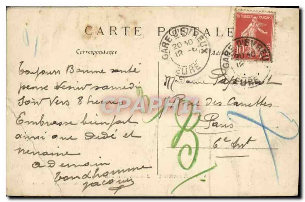 Évreux — Giardino delle Piante — Edit. Loncle, Évreux - Verso