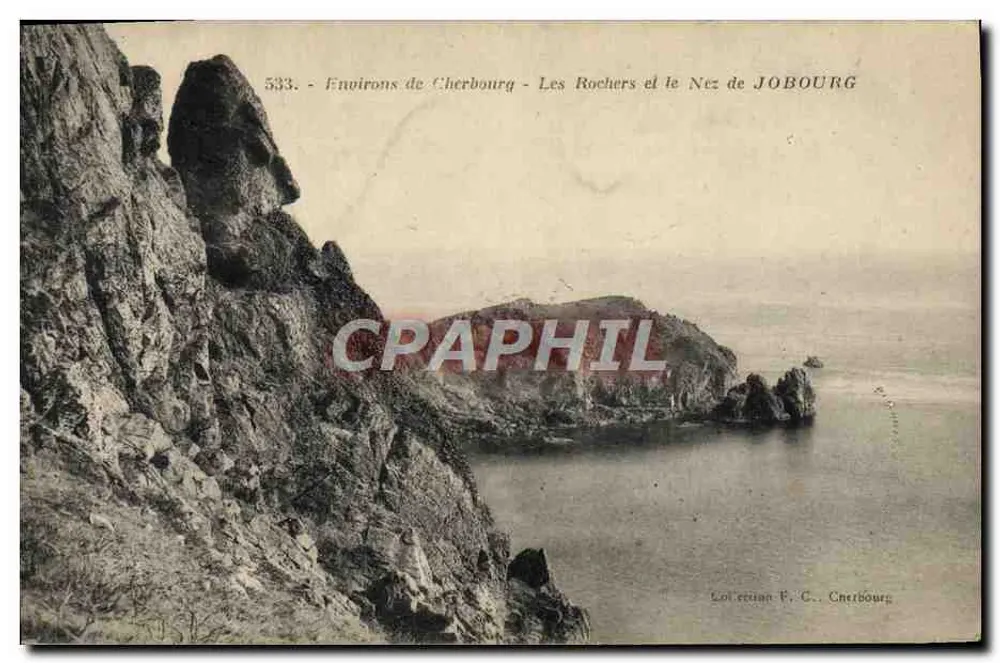Um Cherbourg — Die Felsen und der Punkt von JOBOURG — Sammlung F. C. Cherbourg, Nr. 533 - Vorderseite