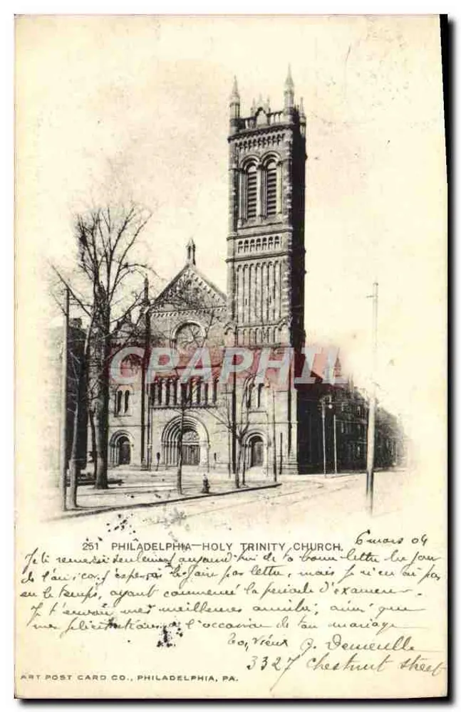 Filadélfia - Igreja Holy Trinity — Art Post Card Co. n°251 - Frente