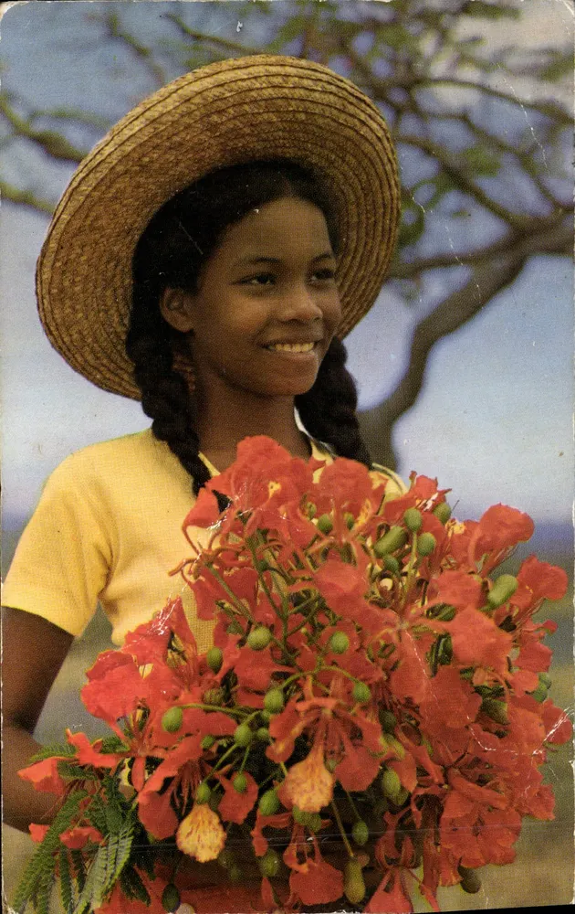 Martinique — A Criança com Flores (flamboyant) — Talalogo Couleurs Naturelles n°58 - Frente