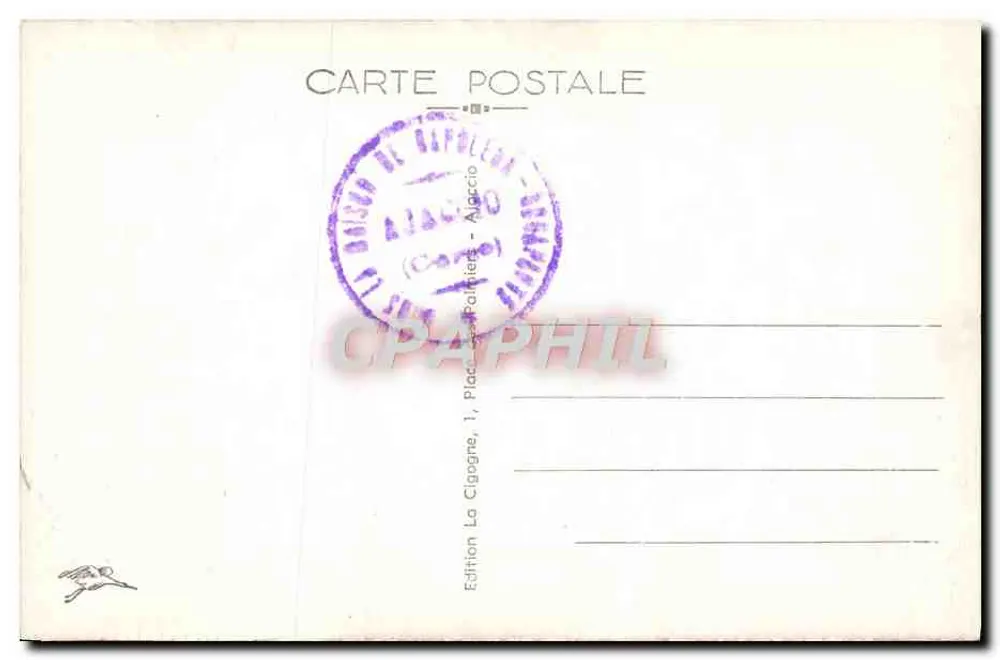 Ajaccio — A Casa onde nasceu Napoleão I — Édition La Cigogne, 1, Place des Pâtriers - Verso