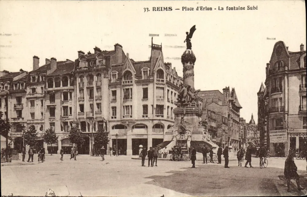 Reims — Place d'Erlon — La fontaine Subé - Vorderseite