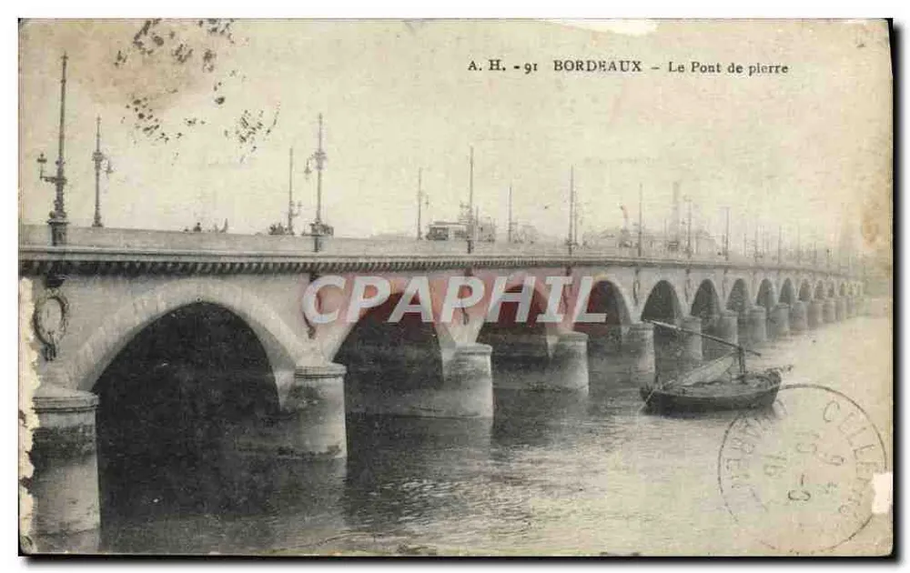 Bordeaux — O Pont de Pierre — A.H. - 91 - Frente